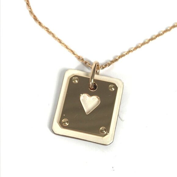 HERMES Accessories Asdu Cool PM Heart Pendant Necklace Unused - Picture 1 of 9